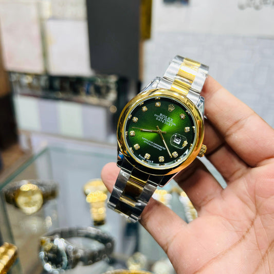 Rolex DateJust Two tone Green Dial